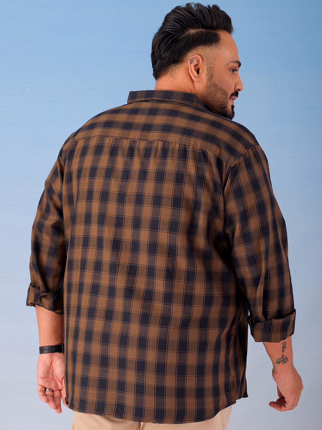 Shop Men's Checked Plus Size Shirt Online.