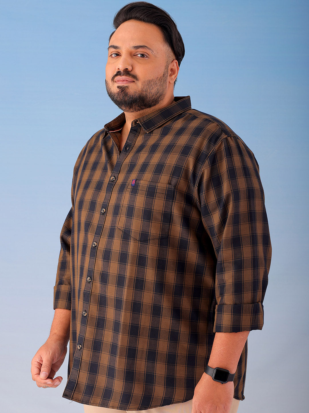 Shop Men's Checked Plus Size Shirt Online.