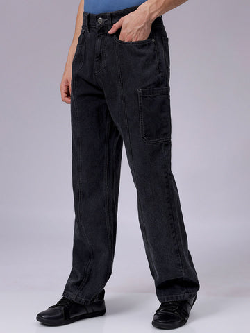 Men's Blue Wide Leg Fit Utility Jeans