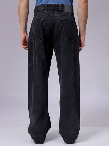 Men's Blue Wide Leg Fit Utility Jeans