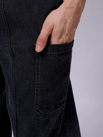 Men's Blue Wide Leg Fit Utility Jeans