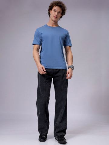 Men's Blue Wide Leg Fit Utility Jeans