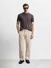 Men's Off White Wide Leg Fit Solid Utility Jeans