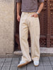 Men's Off White Wide Leg Fit Solid Utility Jeans