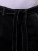 Men's Black Loose Fit Solid Mid-Rise Capri Jeans