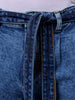 Men's Blue Loose Fit Solid Mid-Rise Capri Jeans