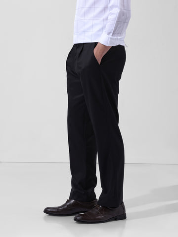 Men Regular Fit Black Trousers