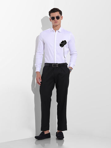 Men Regular Fit Black Trousers