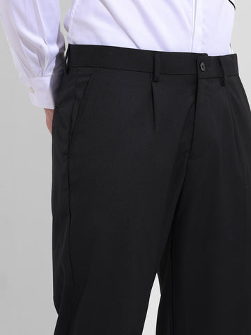 Men Regular Fit Black Trousers