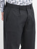Men Regular Fit Navy Blue Trousers