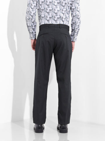 Men Regular Fit Navy Blue Trousers