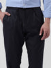 Men's Dark Grey Regular Fit Checkered Formal Trouser
