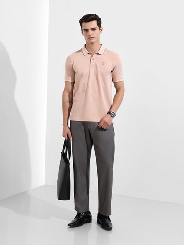 Men Regular Fit Grey Trousers