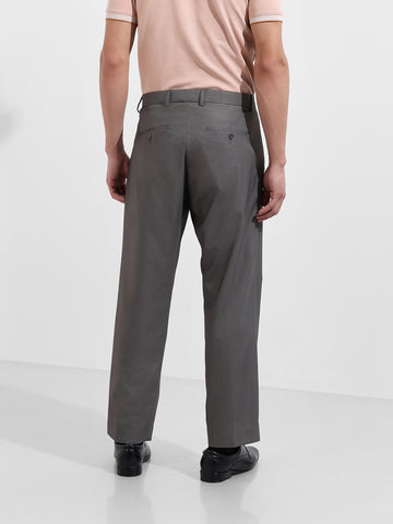 Men Regular Fit Grey Trousers