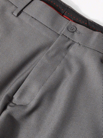 Men Regular Fit Grey Trousers