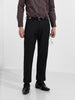 Men's Black Regular Fit Solid Formal Trouser