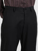 Men's Black Regular Fit Solid Formal Trouser