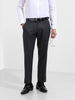 Men's Charcoal Grey Regular Fit Solid Formal Trouser