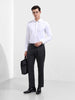 Men's Charcoal Grey Regular Fit Solid Formal Trouser