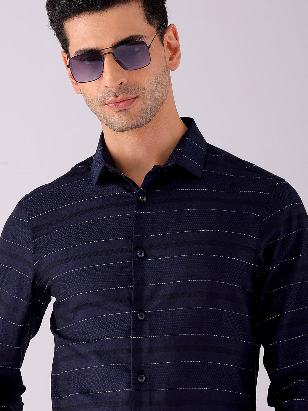 Shop Men's Striped Slim Fit Partywear Shirt Online.