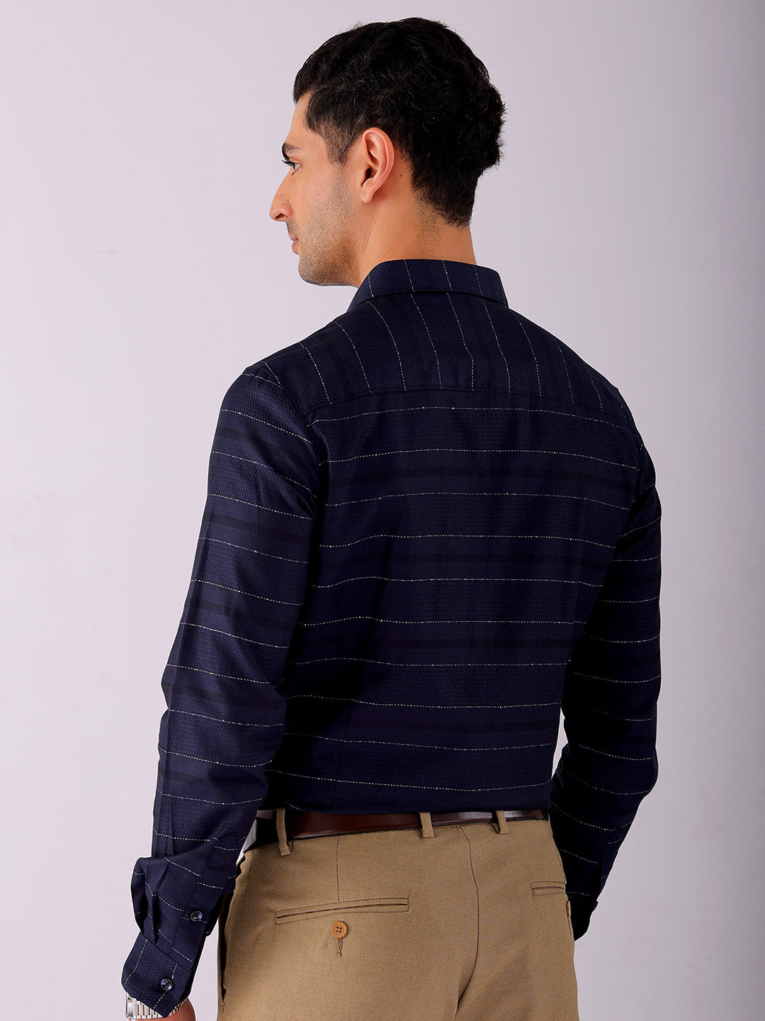 Shop Men's Striped Slim Fit Partywear Shirt Online.