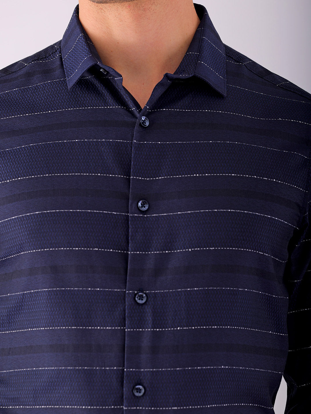 Shop Men's Striped Slim Fit Partywear Shirt Online.