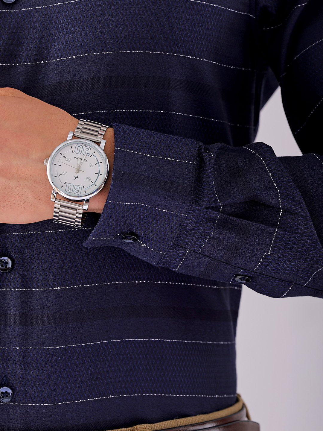 Shop Men's Striped Slim Fit Partywear Shirt Online.