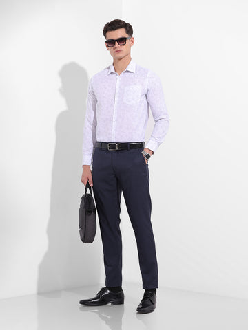 Men's Midnight Navy Slim Fit Solid Formal Trouser