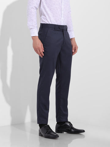 Men's Midnight Navy Slim Fit Solid Formal Trouser