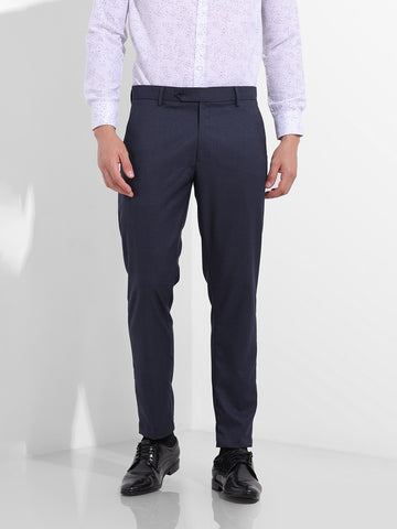 Men's Midnight Navy Slim Fit Solid Formal Trouser