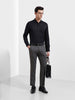 Men's Gun Metal Slim Fit Solid Formal Trouser