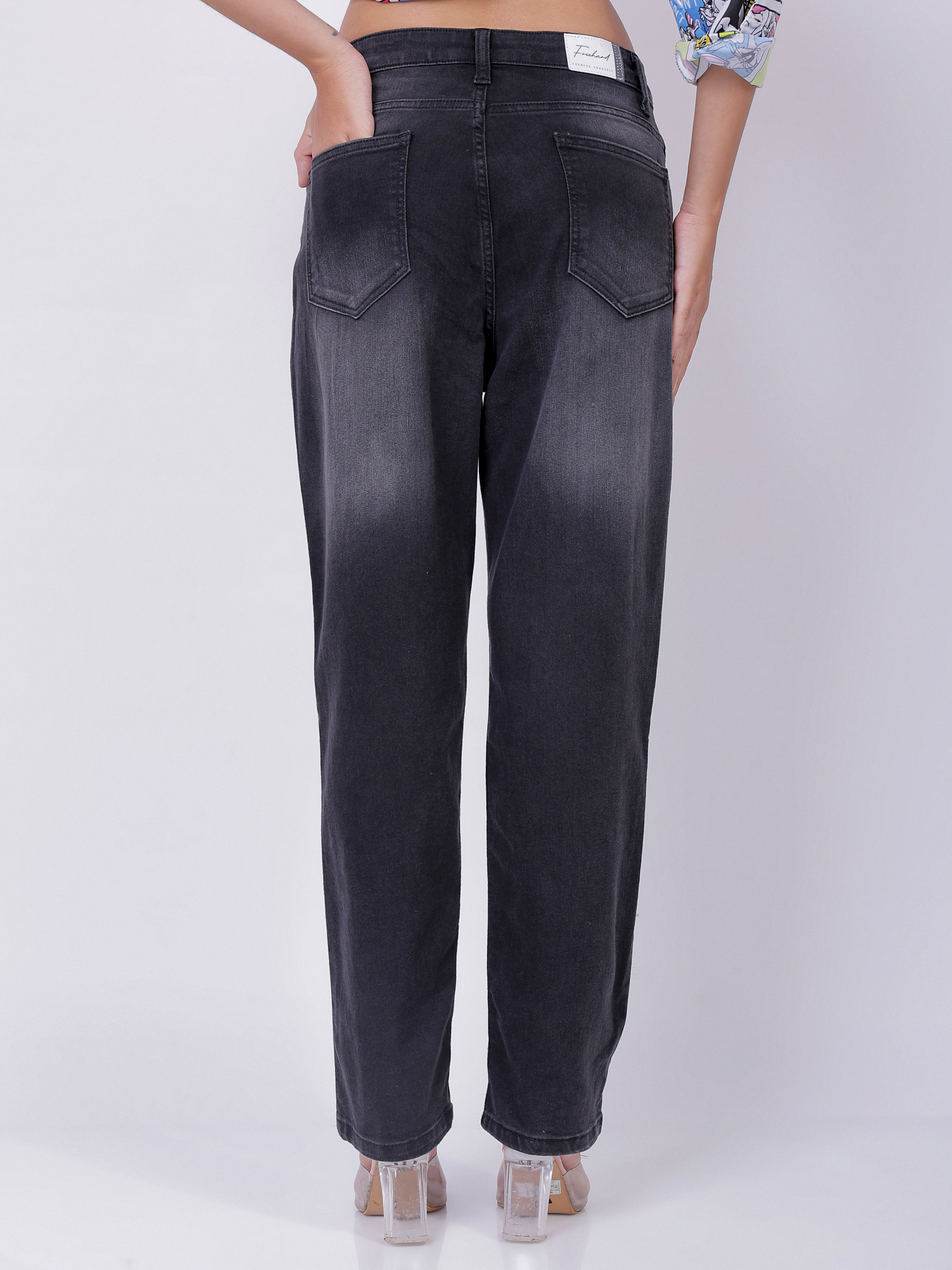 Men's Black Straight Fit Casual Jeans