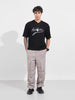 Men's Grey Baggy Fit Solid Utility Trousers
