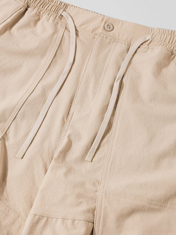 Men's Beige Baggy Fit Solid Utility Trousers