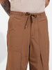 Men's Brown Baggy Fit Solid Utility Trousers