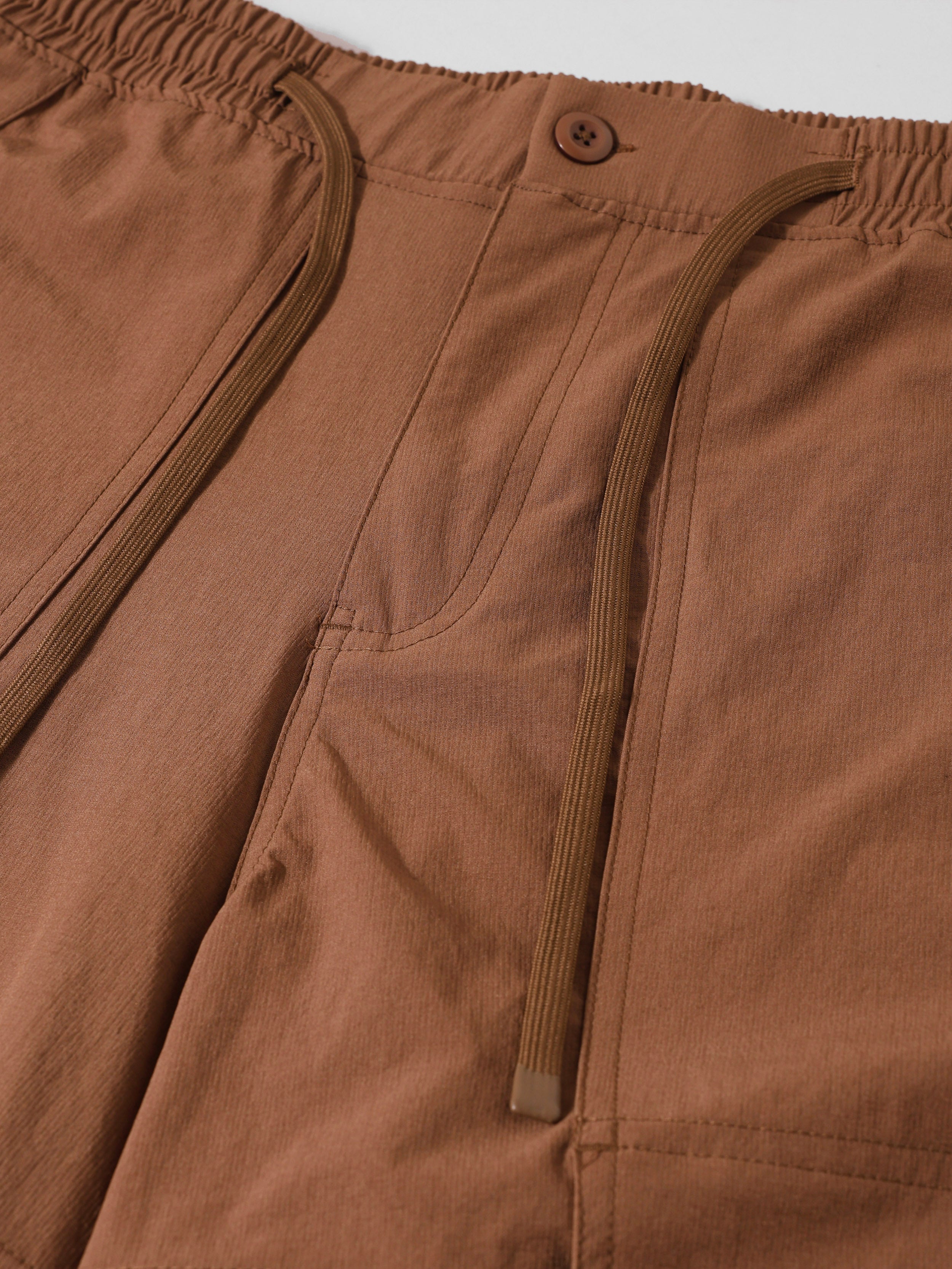 Men's Brown Baggy Fit Solid Utility Trousers