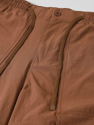 Men's Brown Baggy Fit Solid Utility Trousers