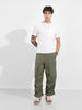 Men's Olive Baggy Fit Solid Utility Trousers