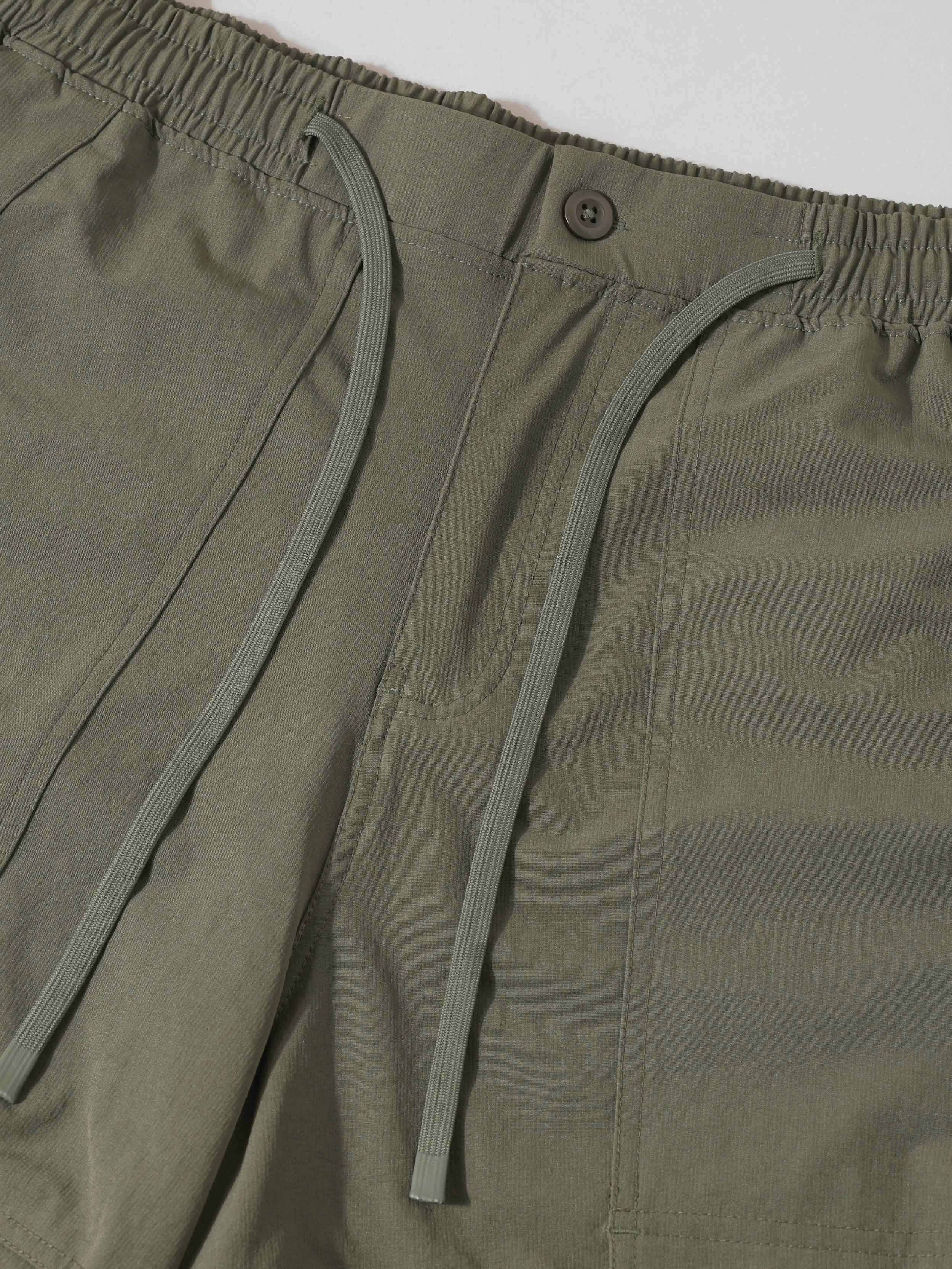 Men's Olive Baggy Fit Solid Utility Trousers