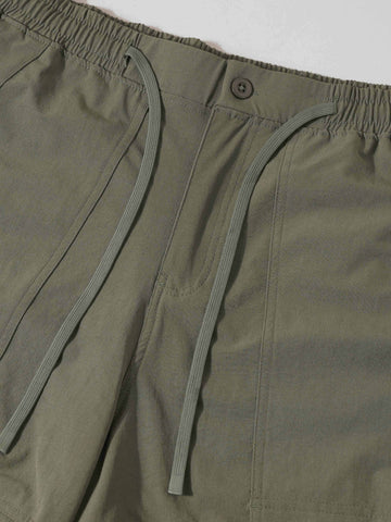 Men's Olive Baggy Fit Solid Utility Trousers