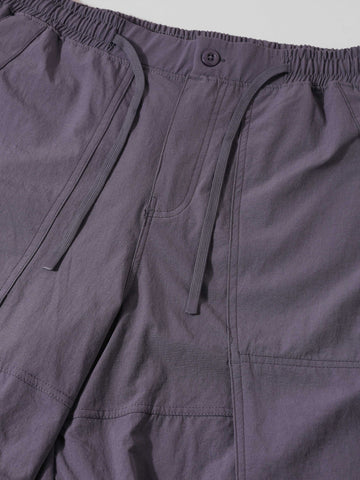 Men's Grey Baggy Fit Solid Utility Trousers