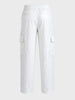 Men's White Baggy Fit Solid Utility Cargo