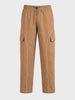 Men's Khaki Baggy Fit Solid Utility Cargo