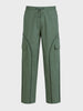 Men's Olive Baggy Fit Solid Utility Cargo