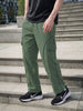 Men's Olive Baggy Fit Solid Utility Cargo