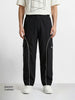 Men's Black Baggy  Fit Solid Utility Cargo