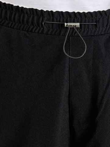 Men's Black Baggy  Fit Solid Utility Cargo