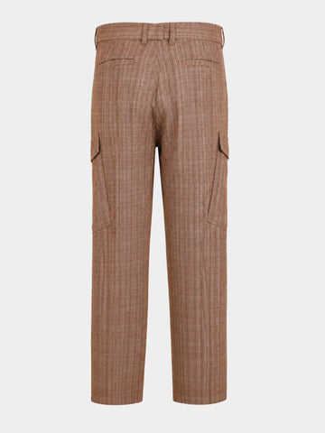 Men's Brown Relaxed Fit Solid Casual Cargo