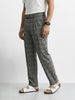 Men's Grey Relaxed Fit Solid Casual Cargo