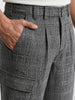Men's Grey Relaxed Fit Solid Casual Cargo